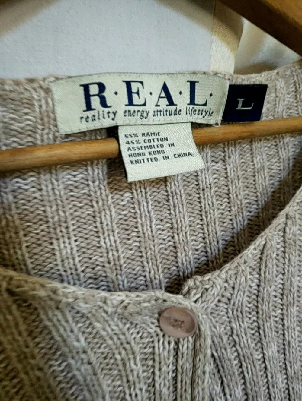 Neutral Cotton Ribbed Sweater - Picture 8 of 11